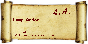 Lemp Andor névjegykártya